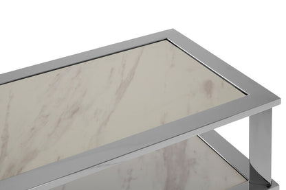 White 2 Tier Console Table, Piermount