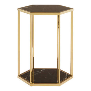 Piermount Black And Gold Finish End Table