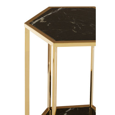 Piermount Black And Gold Finish End Table