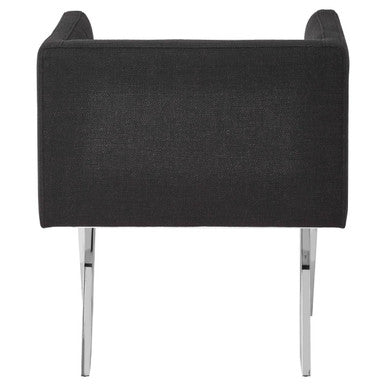 Piermount Black Dining Chair with Silver Legs - Image 7