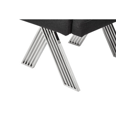 Piermount Black Dining Chair with Silver Legs - Image 10