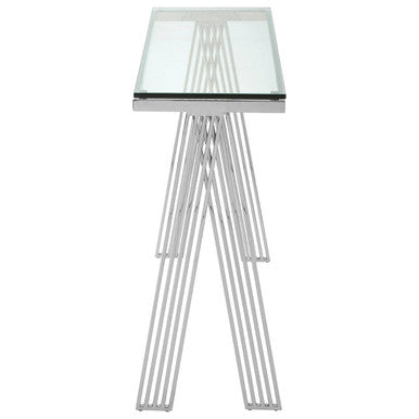 Piermount Clear Glass Console Table