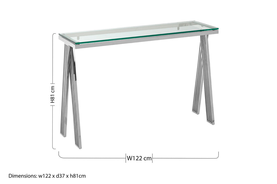 Piermount Clear Glass Console Table