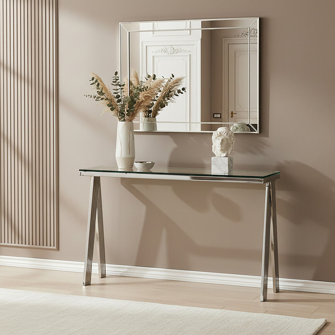 Piermount Clear Glass Console Table