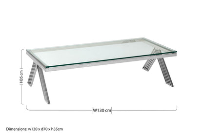 Piermount Clear Glass Coffee Table