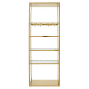 Piermount Gold Finish Wine Bar Shelf Unit