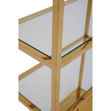 Piermount Gold Bar Shelf Unit With Glass Rack