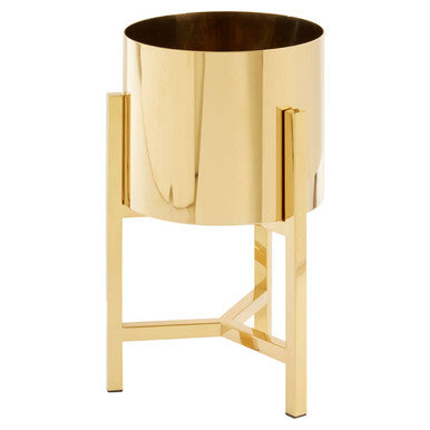 Piermount Small Gold Finish Planter