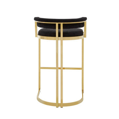 Piermount Black Velvet And Gold Bar Stool - Image 11