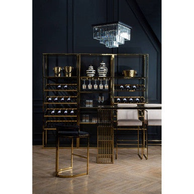 Piermount Black Velvet And Gold Bar Stool - Image 3