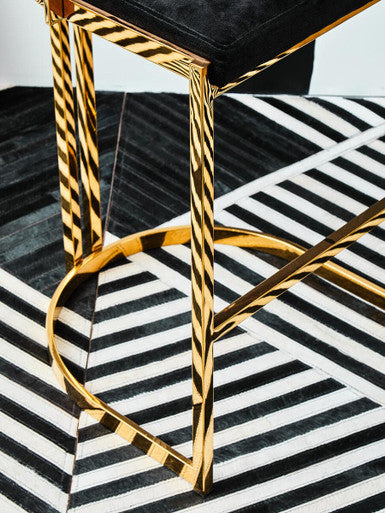 Piermount Black Velvet And Gold Bar Stool - Image 8