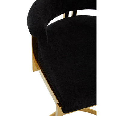Piermount Black Velvet And Gold Bar Stool - Image 12