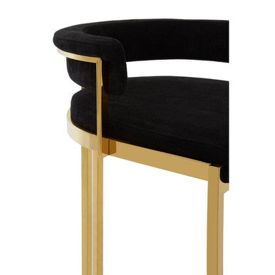 Piermount Black Velvet And Gold Bar Stool - Image 13