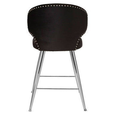 Piermount Black Velvet Bar Stool
