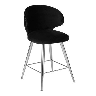 Piermount Black Velvet Bar Stool - Image 7