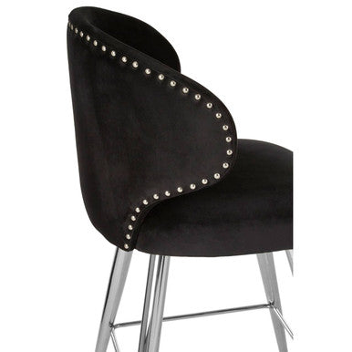 Piermount Black Velvet Bar Stool - Image 11