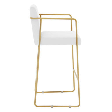 Piermount Mink Velvet And Gold Bar Stool