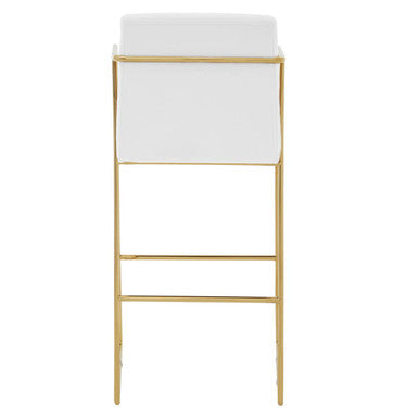 Piermount Mink Velvet And Gold Bar Stool