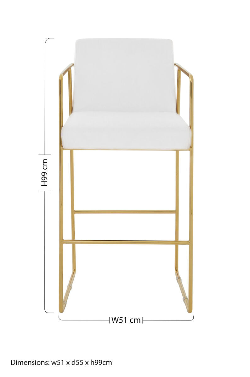 Piermount Mink Velvet And Gold Bar Stool - Image 8