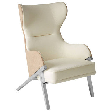 Piermount White Fabric Chair