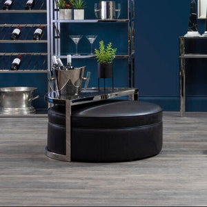 Piermount Black and Silver Finish Coffee Table and Stool Set