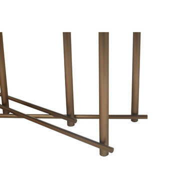 Delta Walnut Veneer Dining Table with Brushed Brass Legs