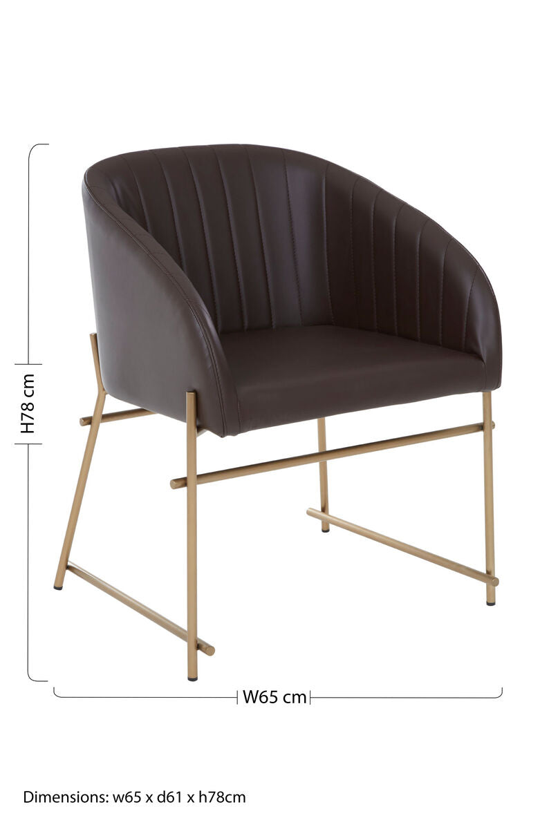 Delta Brown Faux Leather Dining Chair - Image 9