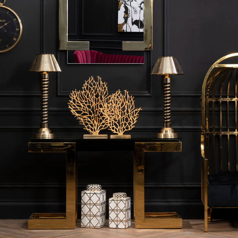 Deana Gold and Black Console Table