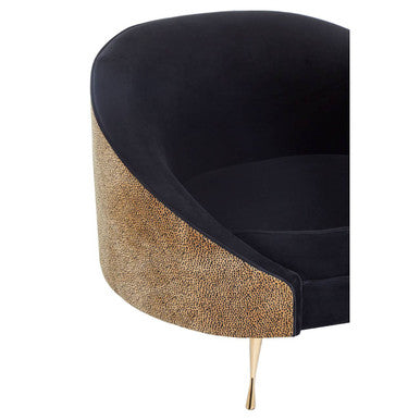 Manhattan Black Velvet and Leopard Print Cocoon Chair - Image 6