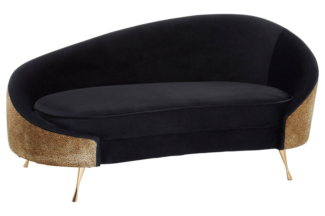 Manhattan Black and Leopard Design Chaise Longue - Image 2