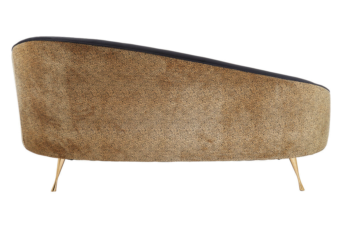 Manhattan Black and Leopard Design Chaise Longue
