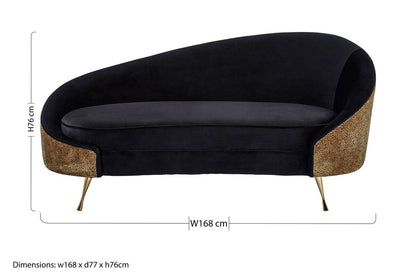 Manhattan Black and Leopard Design Chaise Longue