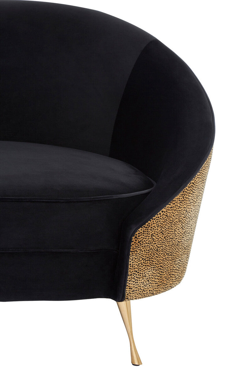 Manhattan Black and Leopard Design Chaise Longue - Image 7