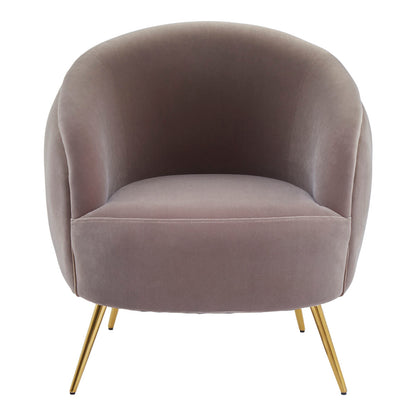 Manhattan Mink Velvet Curved Accent Chair