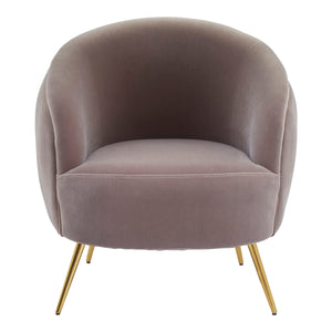 Manhattan Mink Velvet Curved Accent Chair