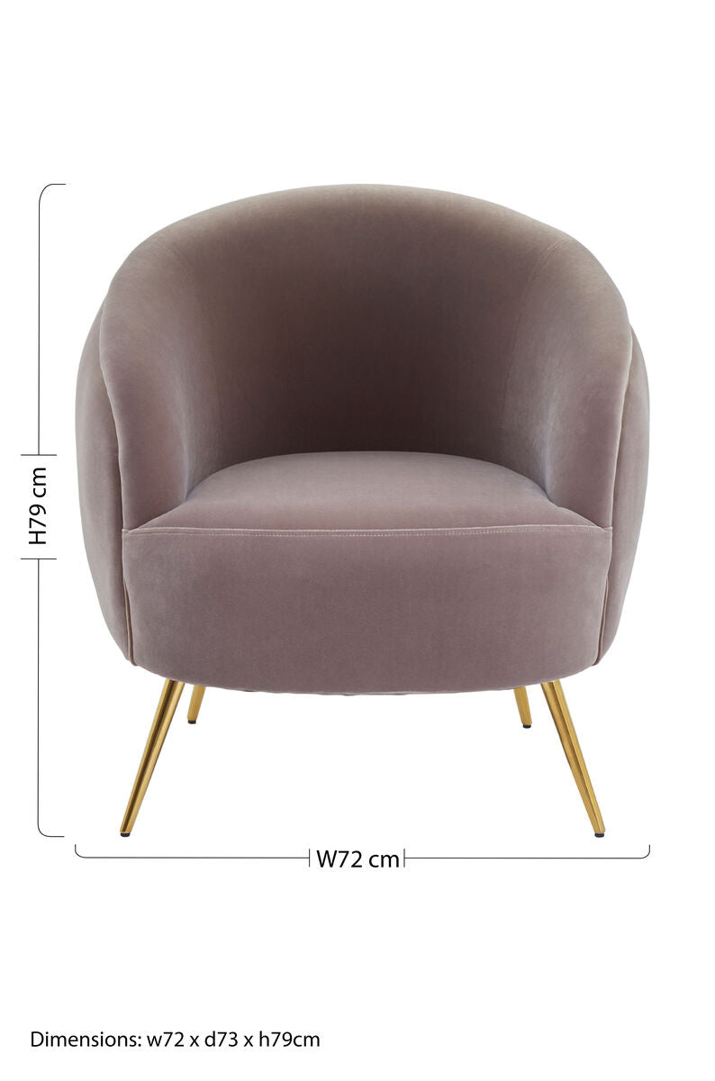 Manhattan Mink Velvet Curved Accent Chair - Image 13