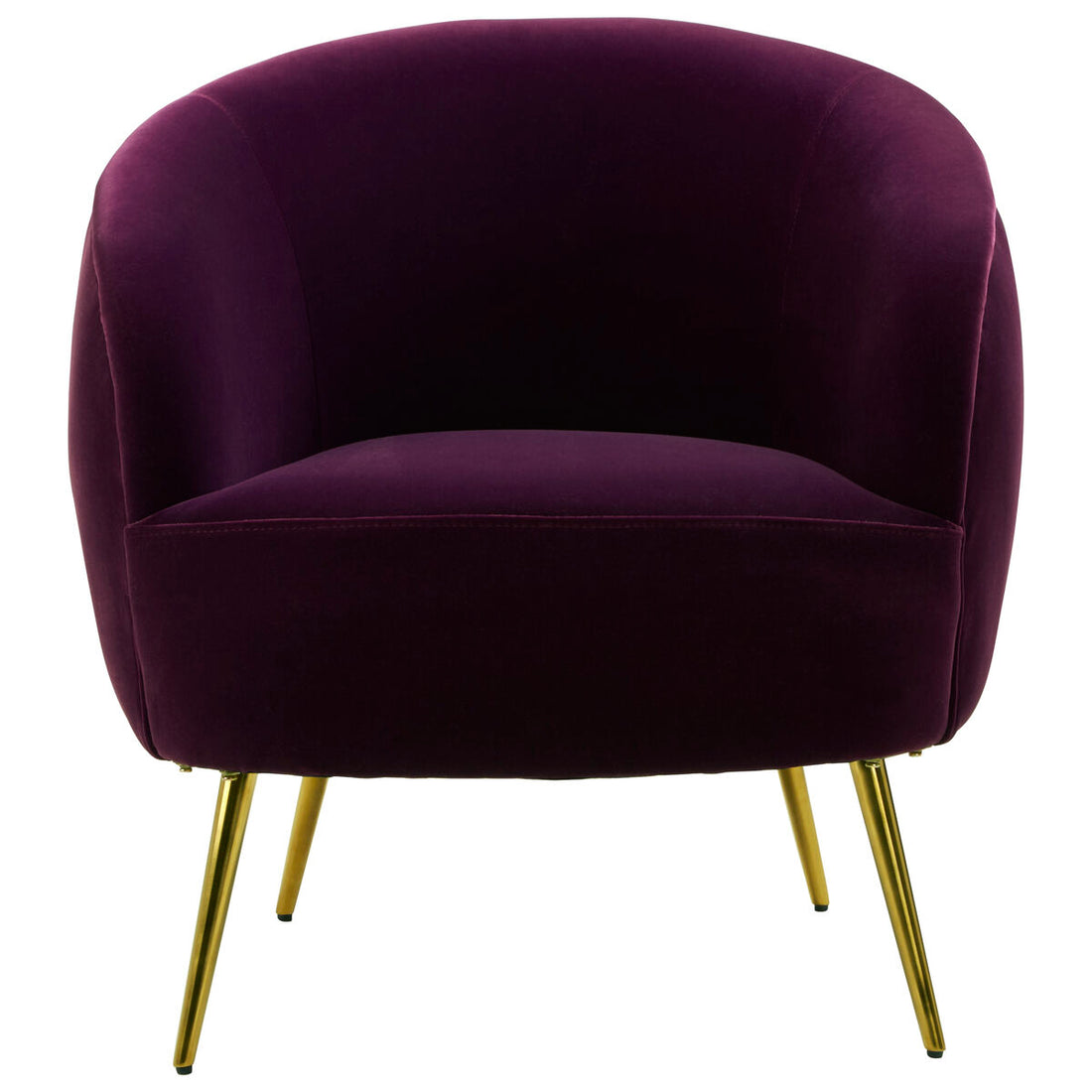 Manhattan Purple Velvet Curved Accent Chair