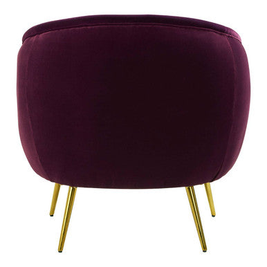 Manhattan Purple Velvet Curved Accent Chair - Image 7