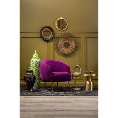 Manhattan Purple Velvet Curved Accent Chair - Image 6