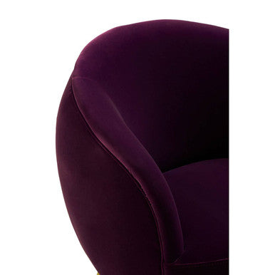 Manhattan Purple Velvet Curved Accent Chair - Image 10