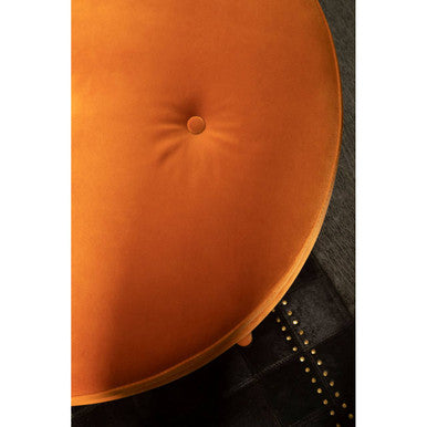 Manhattan Orange Velvet Footstool - Image 6