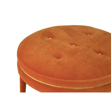 Manhattan Orange Velvet Footstool - Image 8