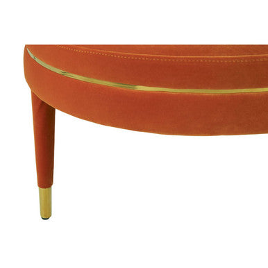 Manhattan Orange Velvet Footstool - Image 9