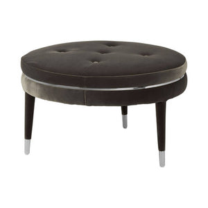 Manhattan Grey Velvet Large Footstool