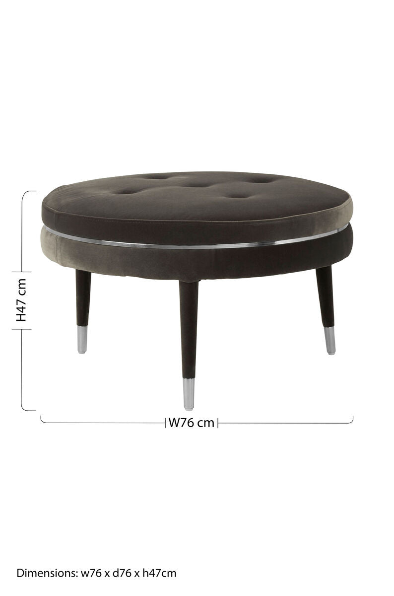 Manhattan Grey Velvet Footstool - Image 8