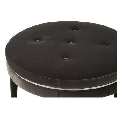 Manhattan Grey Velvet Footstool - Image 6