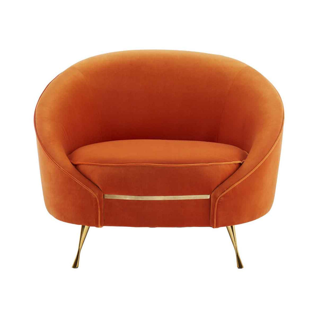 Manhattan Orange Velvet Armchair