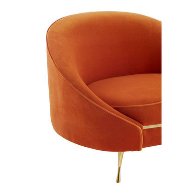 Manhattan Orange Velvet Cocoon Chair - Image 9
