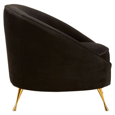 Manhattan Black Velvet Cocoon Chair - Image 5