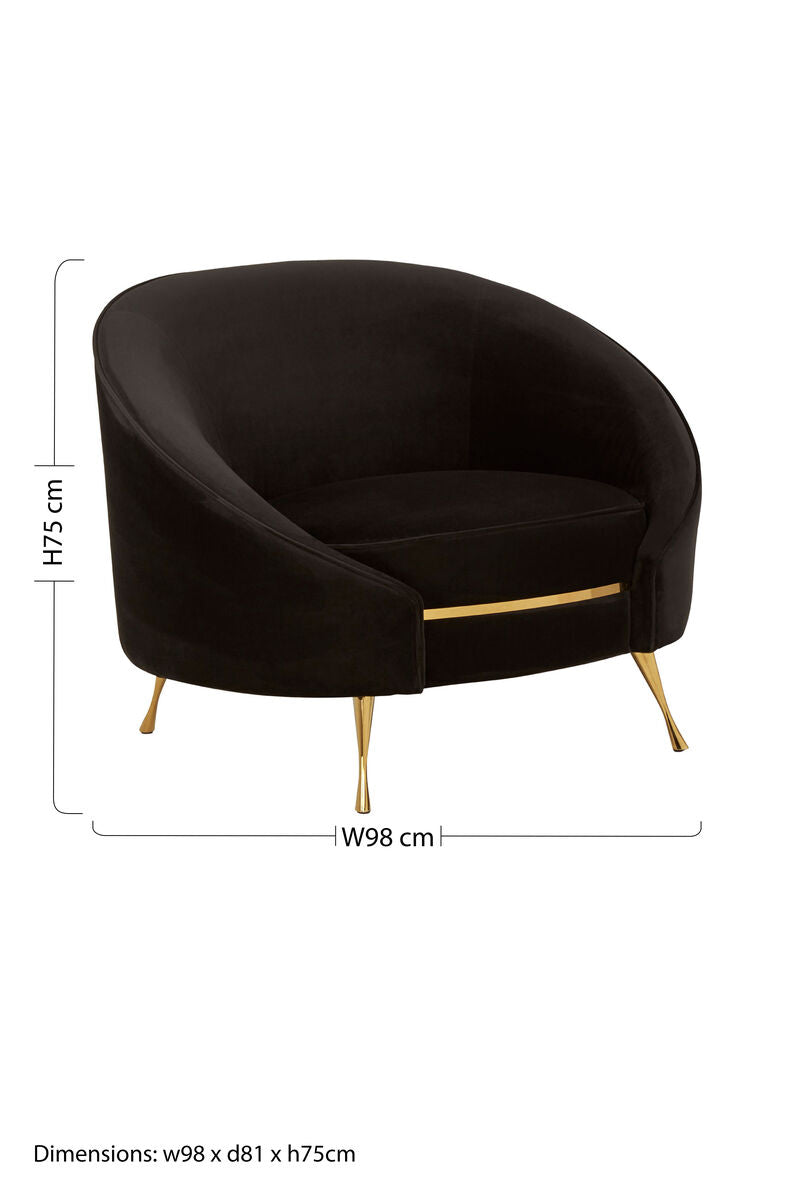 Manhattan Black Velvet Cocoon Chair